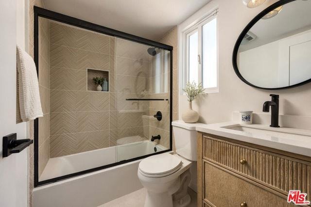 Bathroom with herringbone tile